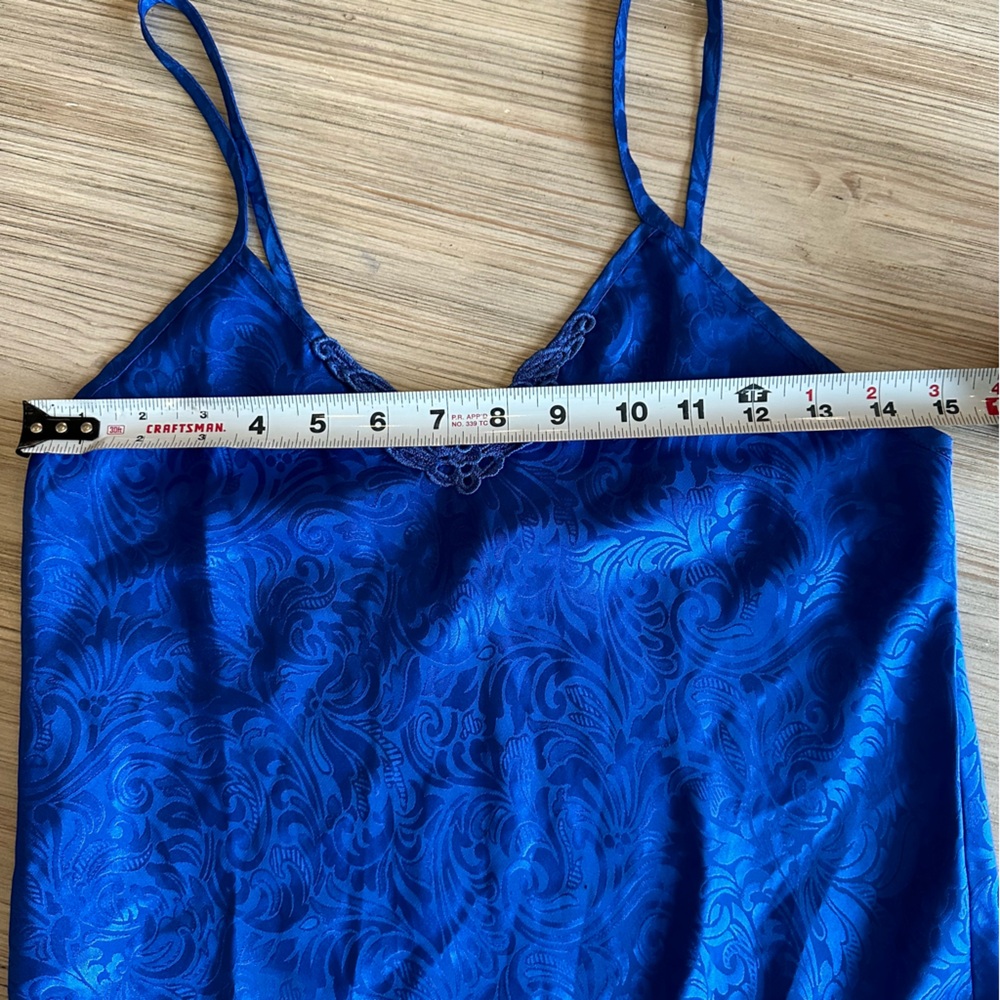 Romantic Moods// 90’s Vintage Slip Dress Floral lace Blue Size S - Picture 7 of 10